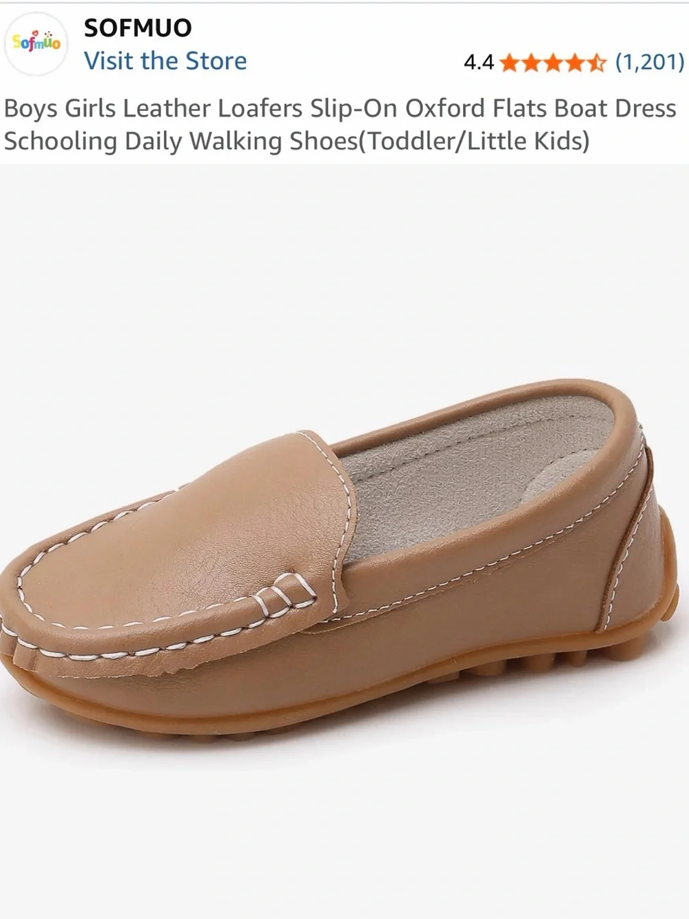 Toddler Boy Tan Slip-On Loafers size 11 great condition